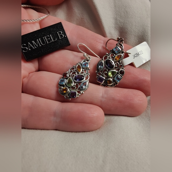 Nwt Samuel b sterling silver gemstone earrings, two...